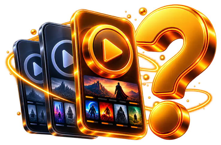 Three streaming app cards compared