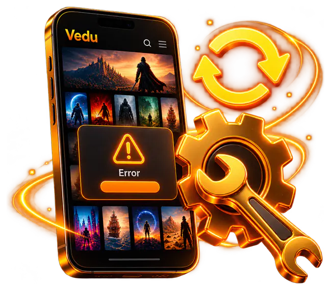 Vedu app error screen being fixed